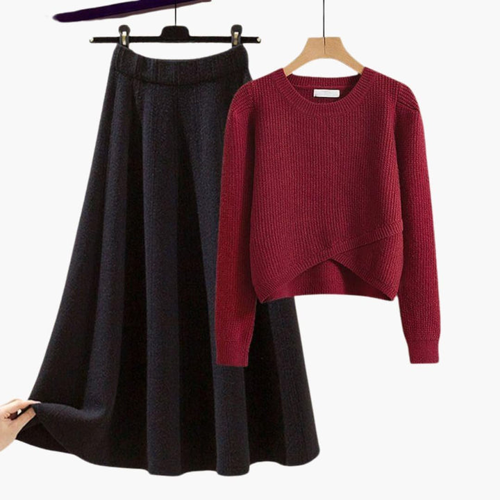 Lunaria | Knit Sweater and A-Line Skirt Lounge Set for Women