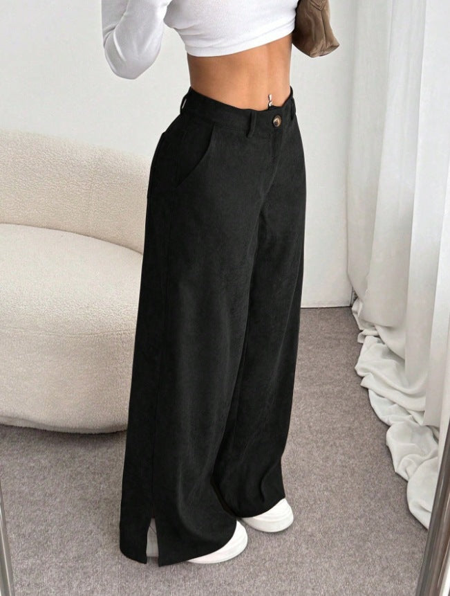 Isabella | Schicke High-Waist-Hose mit weitem Bein und Schlitz
