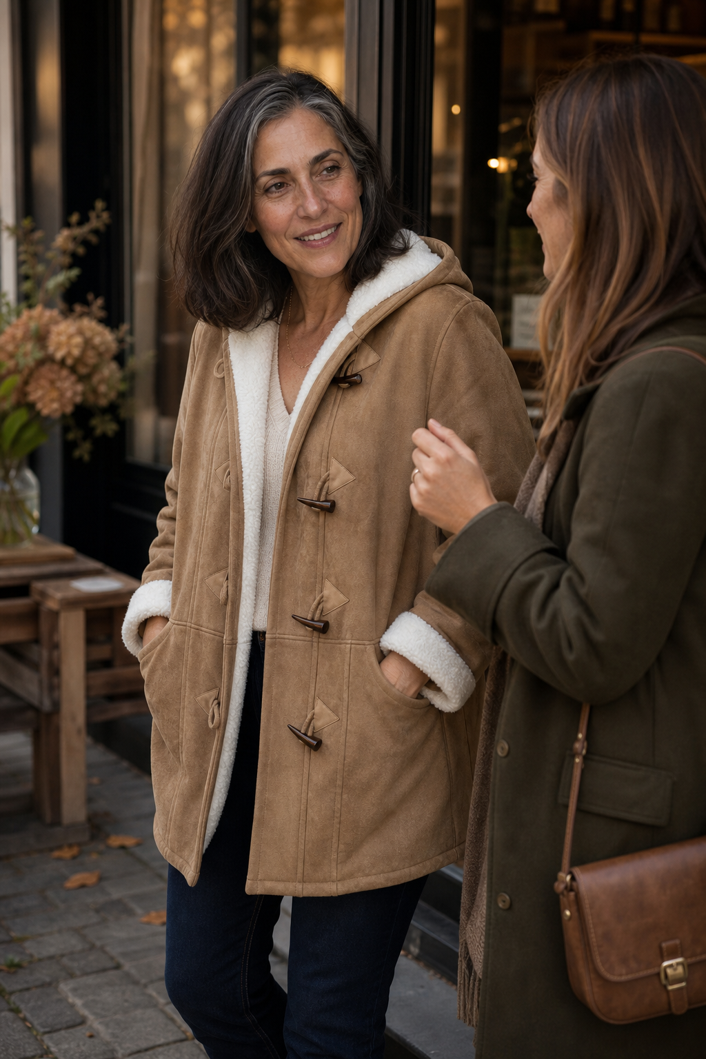 Suedeluxe | Hooded Faux Suede Coat with Plush Lining