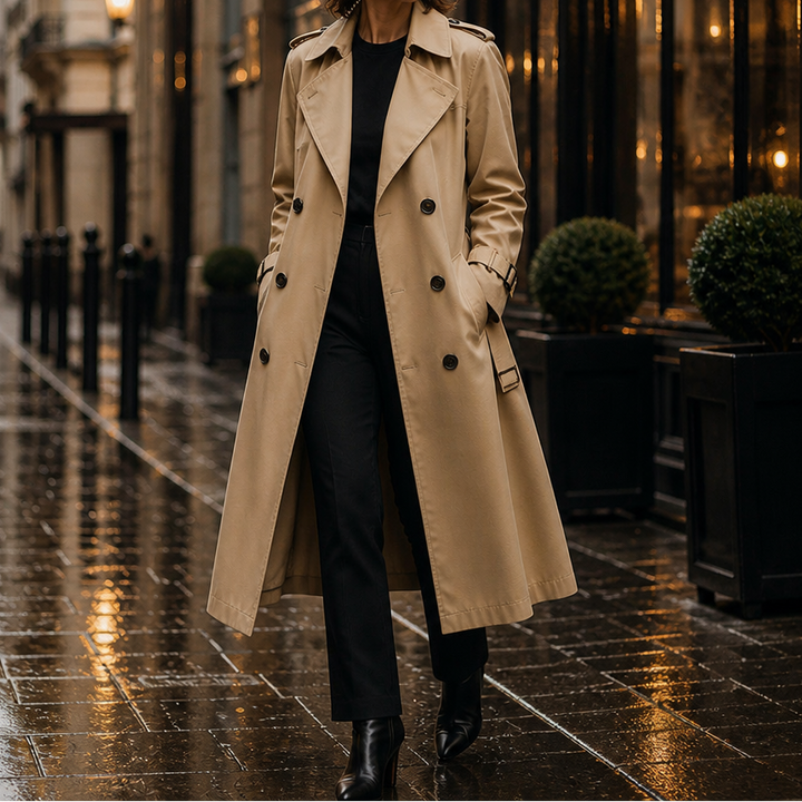 Mayfield | Long Trench Coat – Double-Breasted Stylish Layer