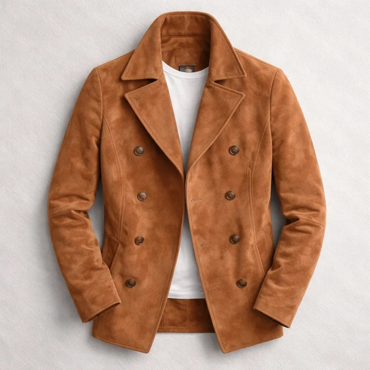 Ashford | Naval Coat – Premium Suede Double-Breasted Design