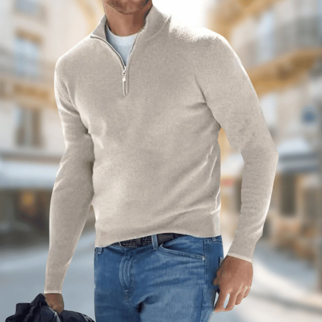Felix | Knitted Sweater with Quarter-Zip Design for Men