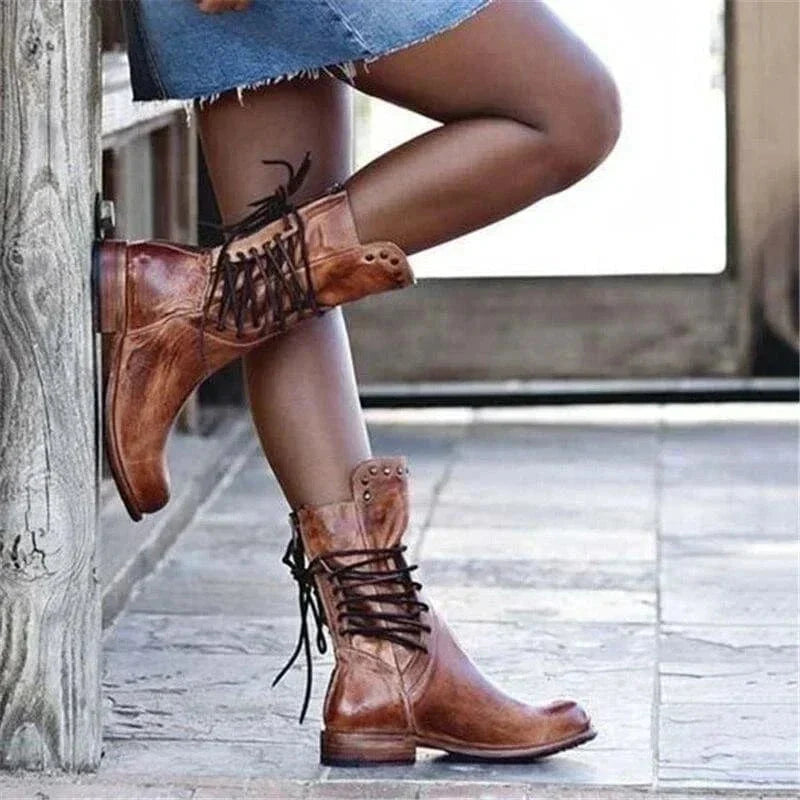 Luna | Stylish Lace-Up Ankle Boots For Your Western Wardrobe
