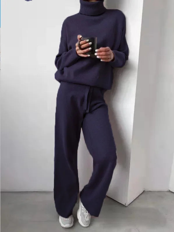 Marina | Elegante e confortevole completo a maglia a due pezzi con dolcevita