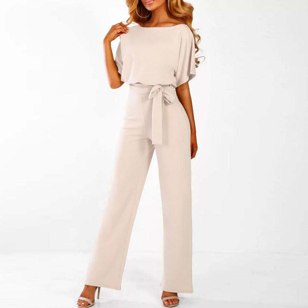 Viola | Casual Short Sleeve Jumpsuit with Belt for Women