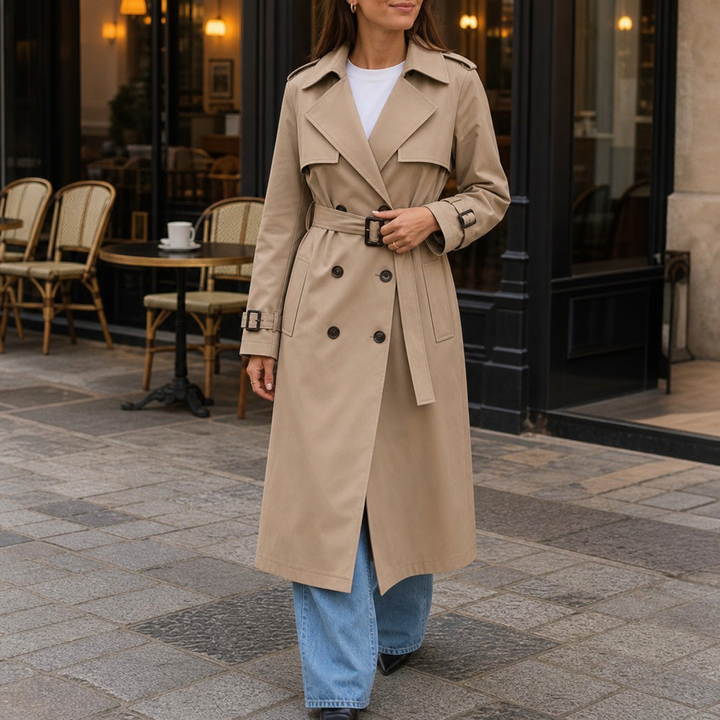 Winterly | Mid-Length Trench Coat – Belted Style for Women