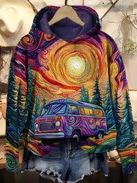 Luna | Retro-Hoodie mit Reise- und Abenteuer-Grafik