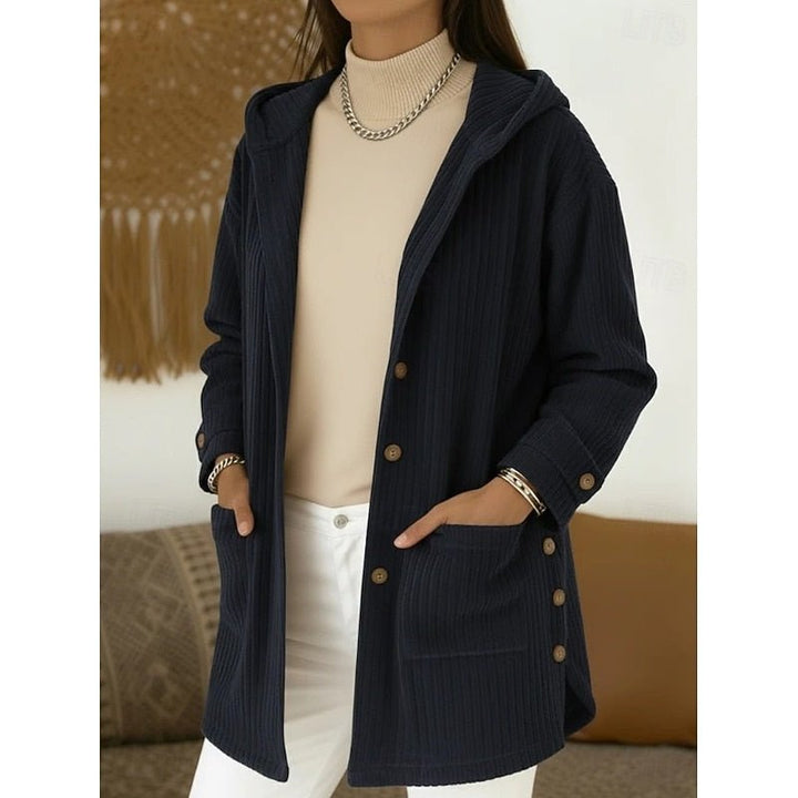 Joanna | Hooded Button-Front Coat for Women in Cozy Fabric