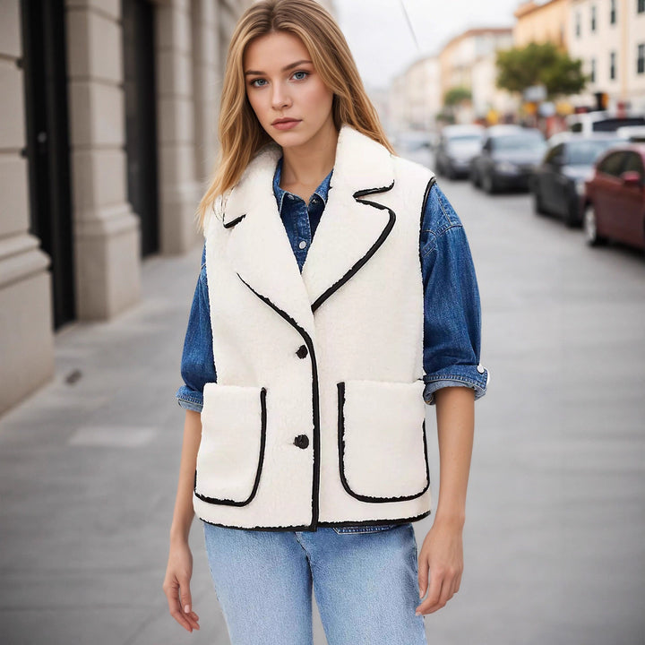 Sophie | Gilet elegante con motivo a rilievo a maglia rasata