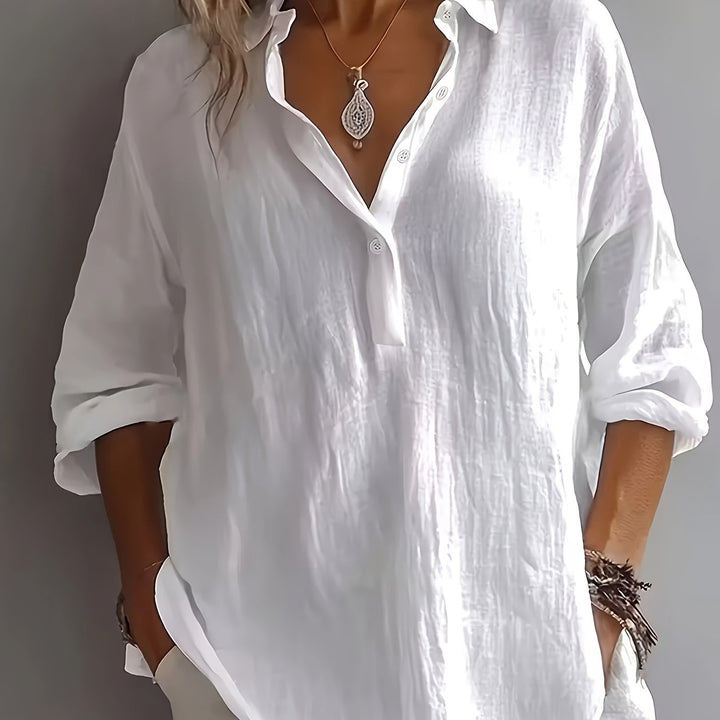 Freya | Relaxed Collared Blouse – Effortless Everyday Style for Women