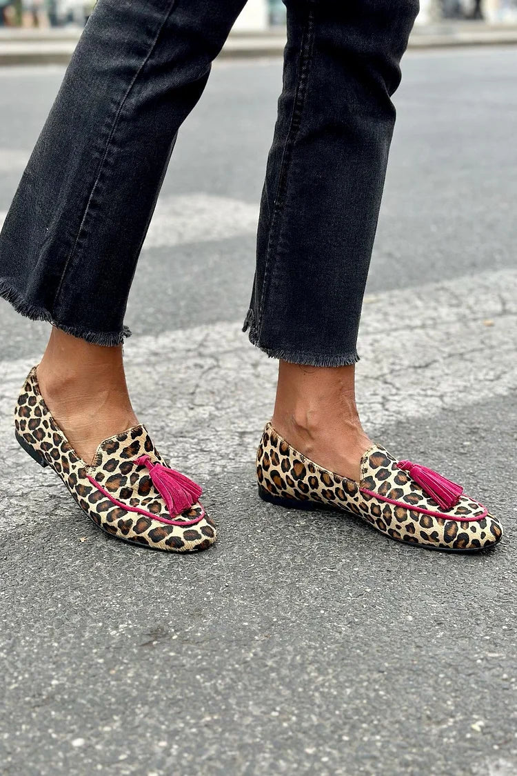 Harriet | Printed Fringe Loafers with a Distinctive Look