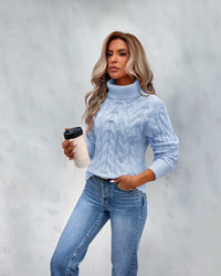 Rachel | Classic Cable Knit Turtleneck Sweater