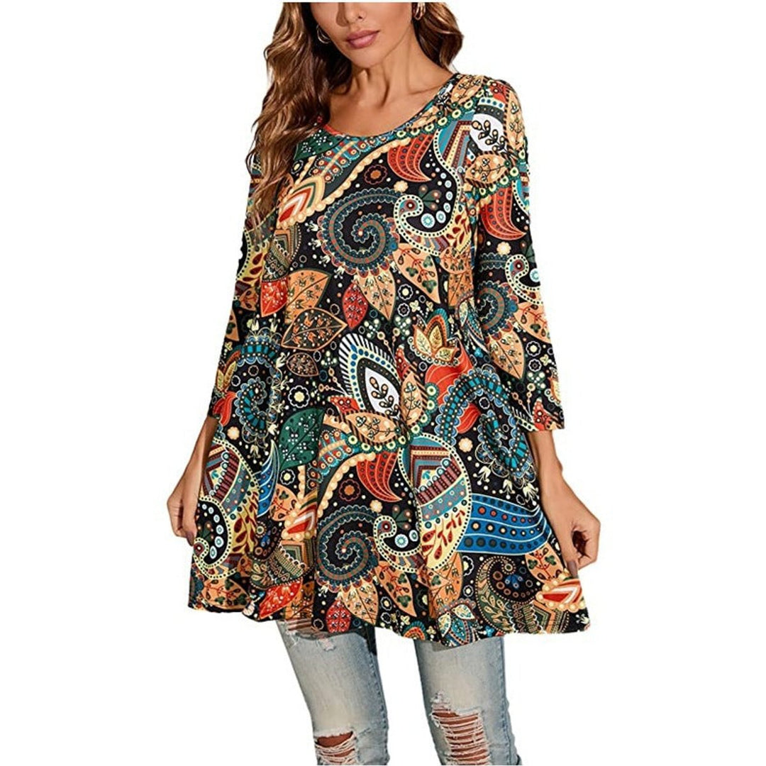 Emily | A-Linien-Tunika mit auffälligem Mandala-Print