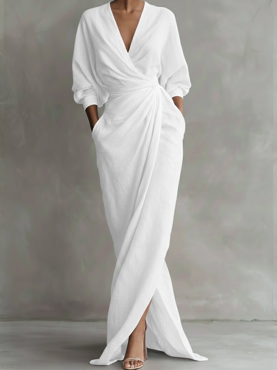 Scarlett | Stylish Wrap Long-Sleeved Maxi Dress