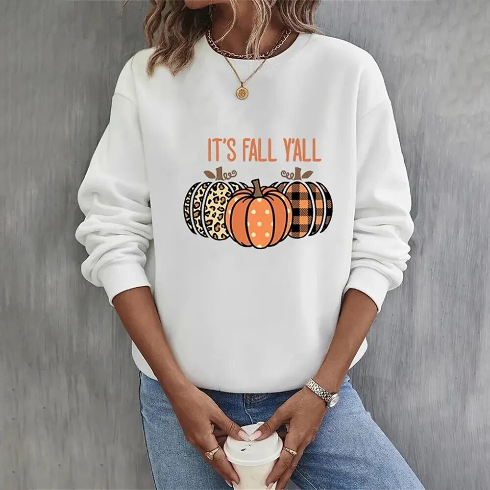 W&W | Halloween Sweatshirt – Cozy Pumpkin Print for Women