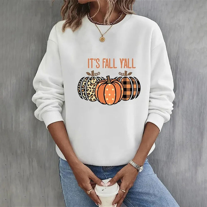 W&W | Halloween Sweatshirt – Cozy Pumpkin Print for Women