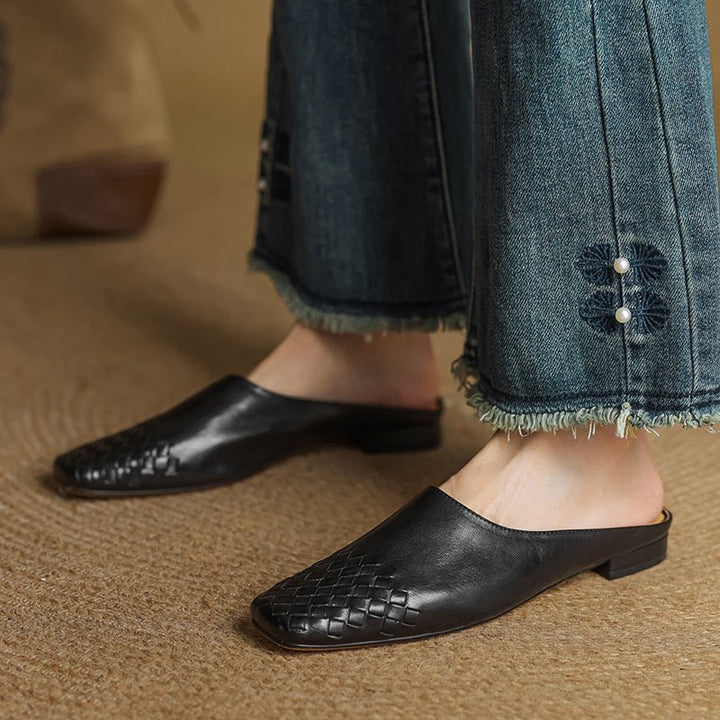 Mia | Zoccoli slip-on in pelle intrecciata, eleganti e comodi