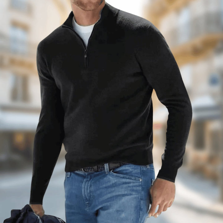 Felix | Knitted Sweater with Quarter-Zip Design for Men