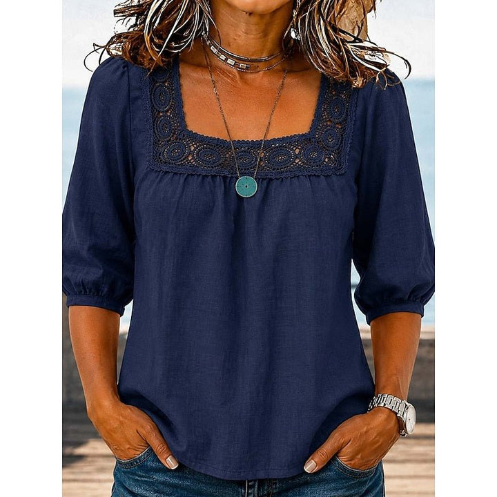 Fern | Lace-Trimmed Blouse for Women with Square Neckline