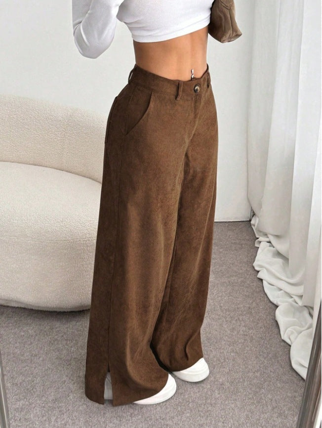 Isabella | Schicke High-Waist-Hose mit weitem Bein und Schlitz