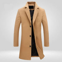 Maik | Longline Wool-Blend Coat with Notched Collar