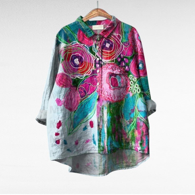 Colleen | Long Sleeve Blouse – Classic Multicolor Style