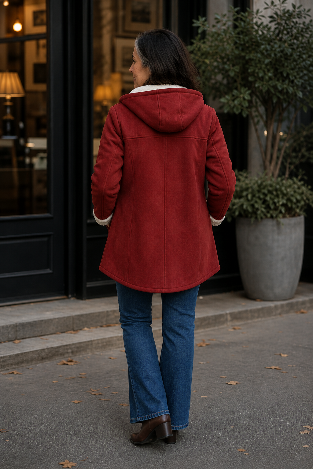 Suedeluxe | Hooded Faux Suede Coat with Plush Lining