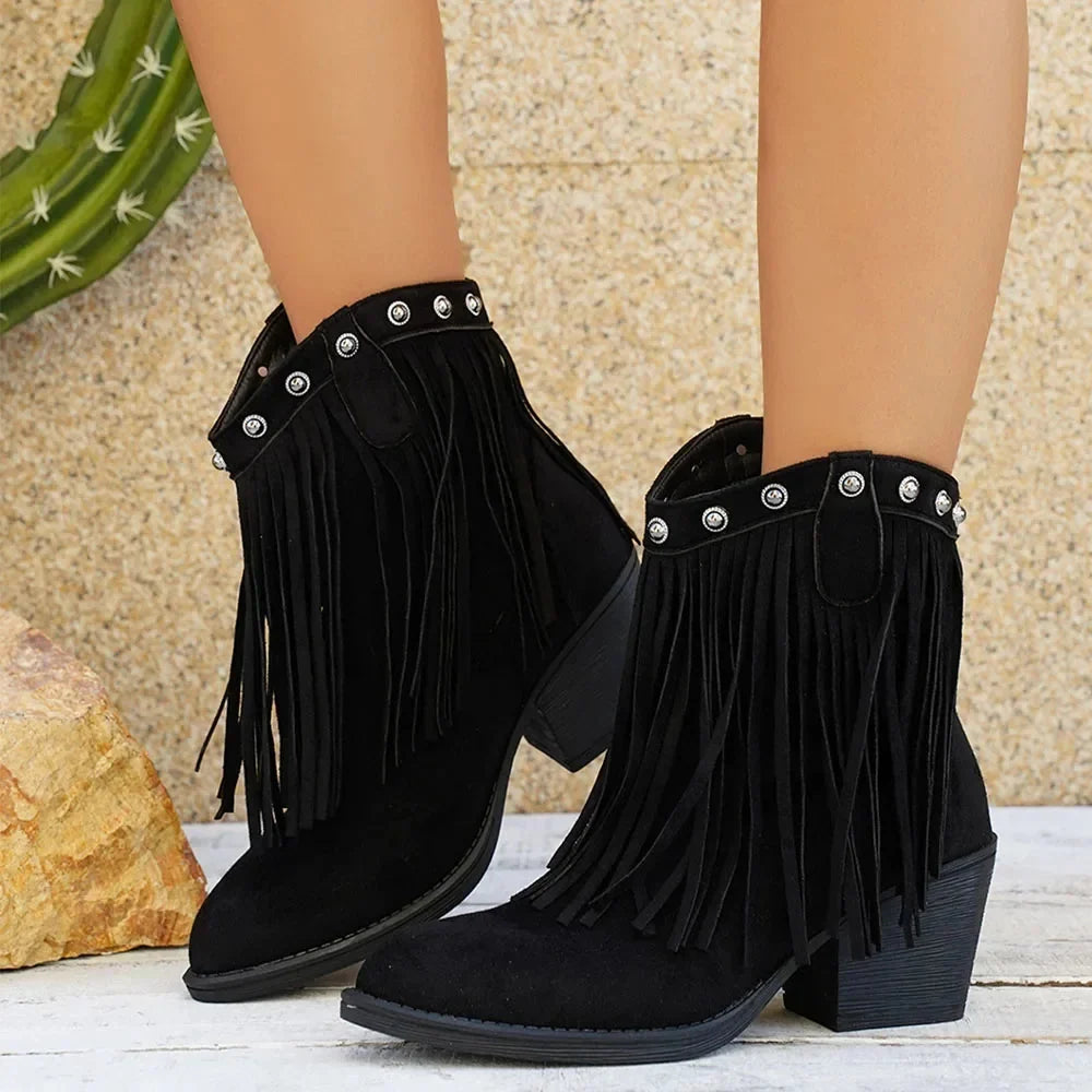 Cynthia | Stylish And Comfortable Fringe Cowboy Boots