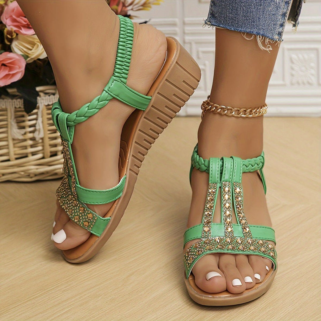 Frieda | Orthopedic Wedge Sandals – Stylish T-Strap Design for Women