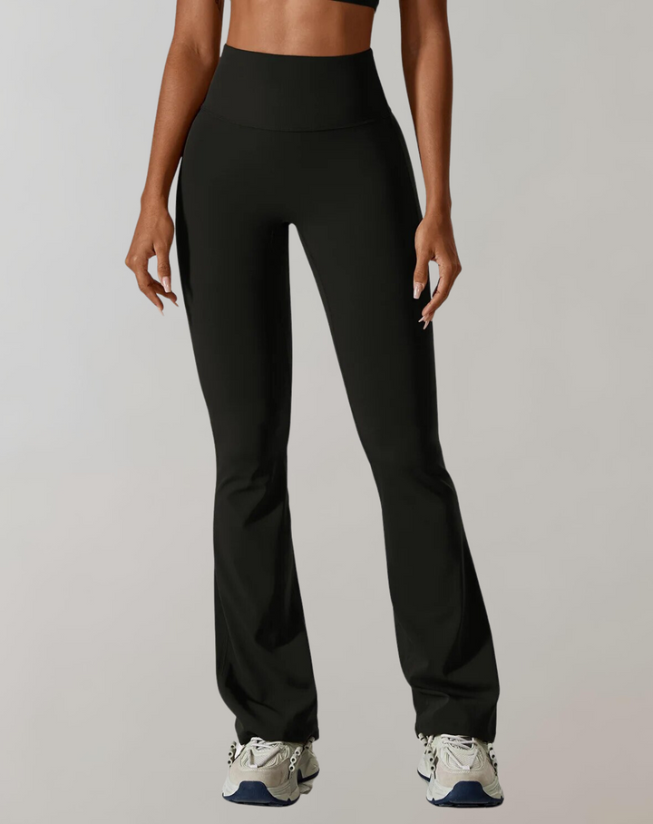 Chloe | Flexible Yoga-Leggings mit weitem Bein und hoher Taille