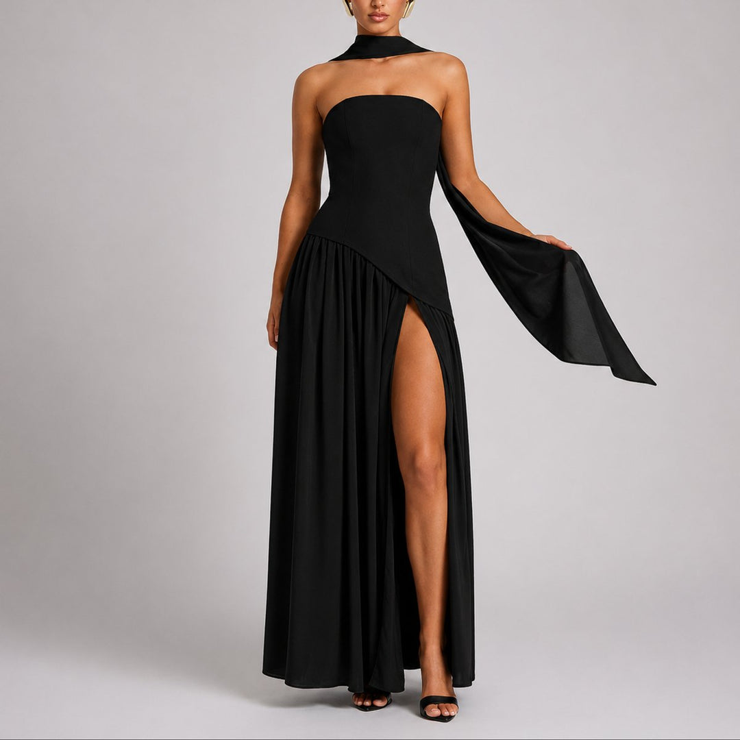 Elena | Elegant Fall Wedding Strapless Maxi Dress