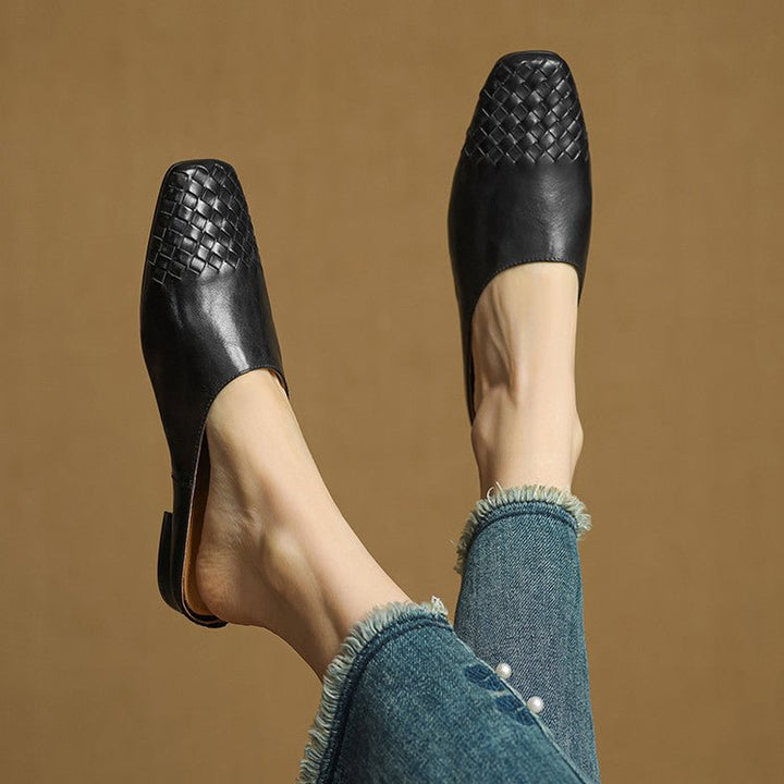 Mia | Zoccoli slip-on in pelle intrecciata, eleganti e comodi