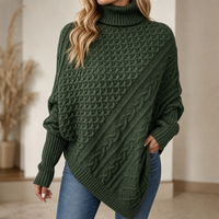 Camille | Cozy Cable-Knit Poncho Sweater