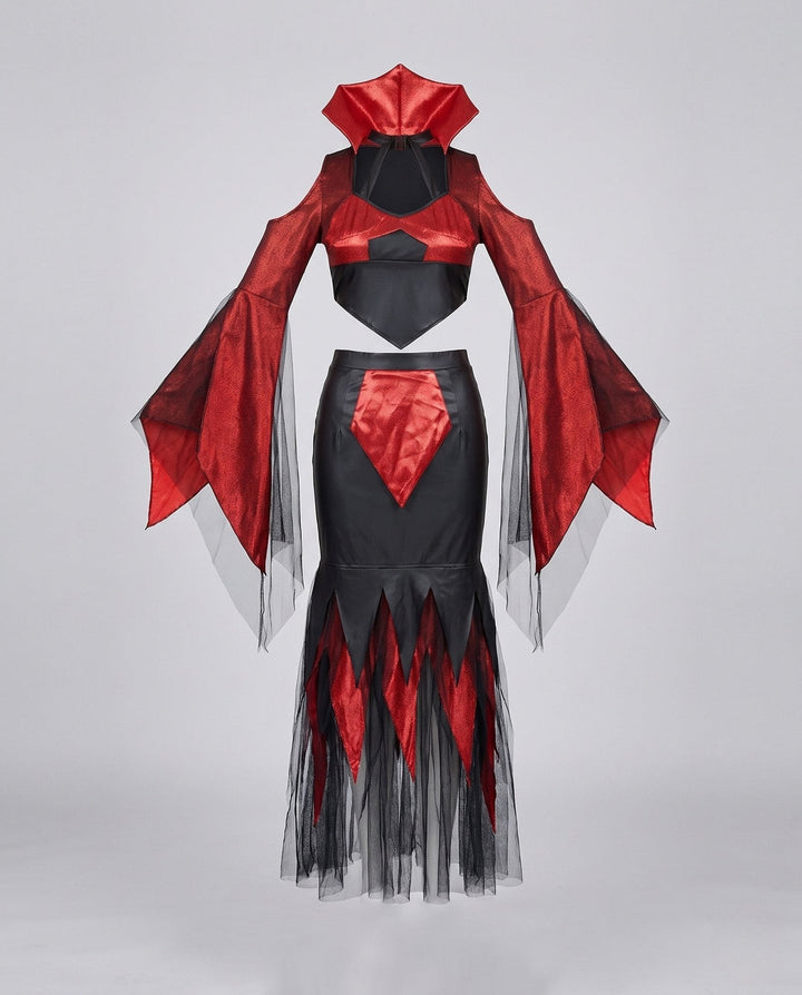Drune | Devil Costume – Stylish Tulle Skirt with Voluminous Sleeves for Women