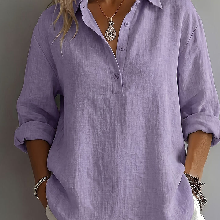 Freya | Relaxed Collared Blouse – Effortless Everyday Style for Women