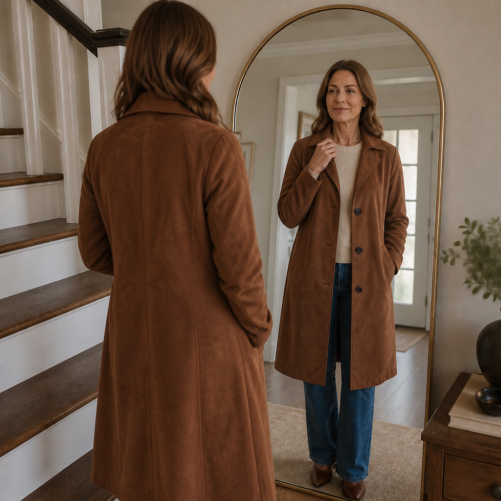 Draperie | Suede Trench Coat – Soft Unstructured Style