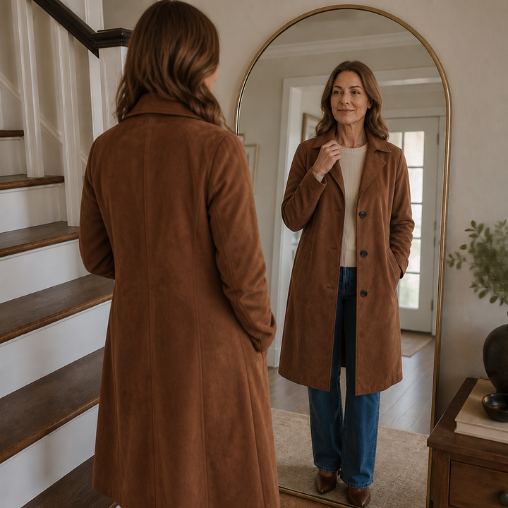 Draperie | Suede Trench Coat – Soft Unstructured Style