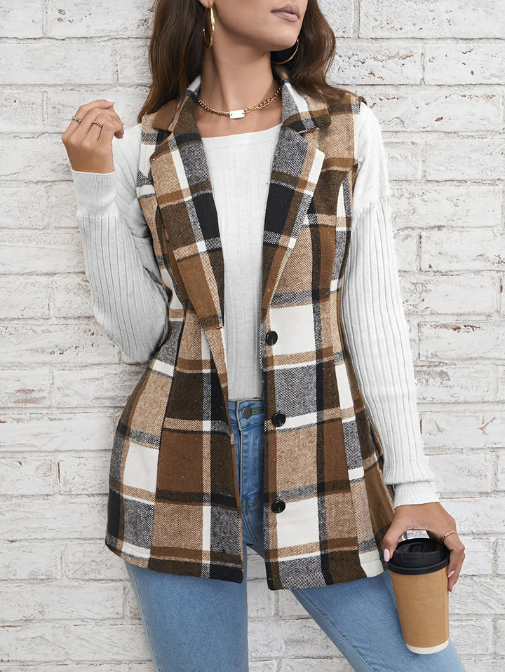 Emma | Elegant Plaid Tailored Vest