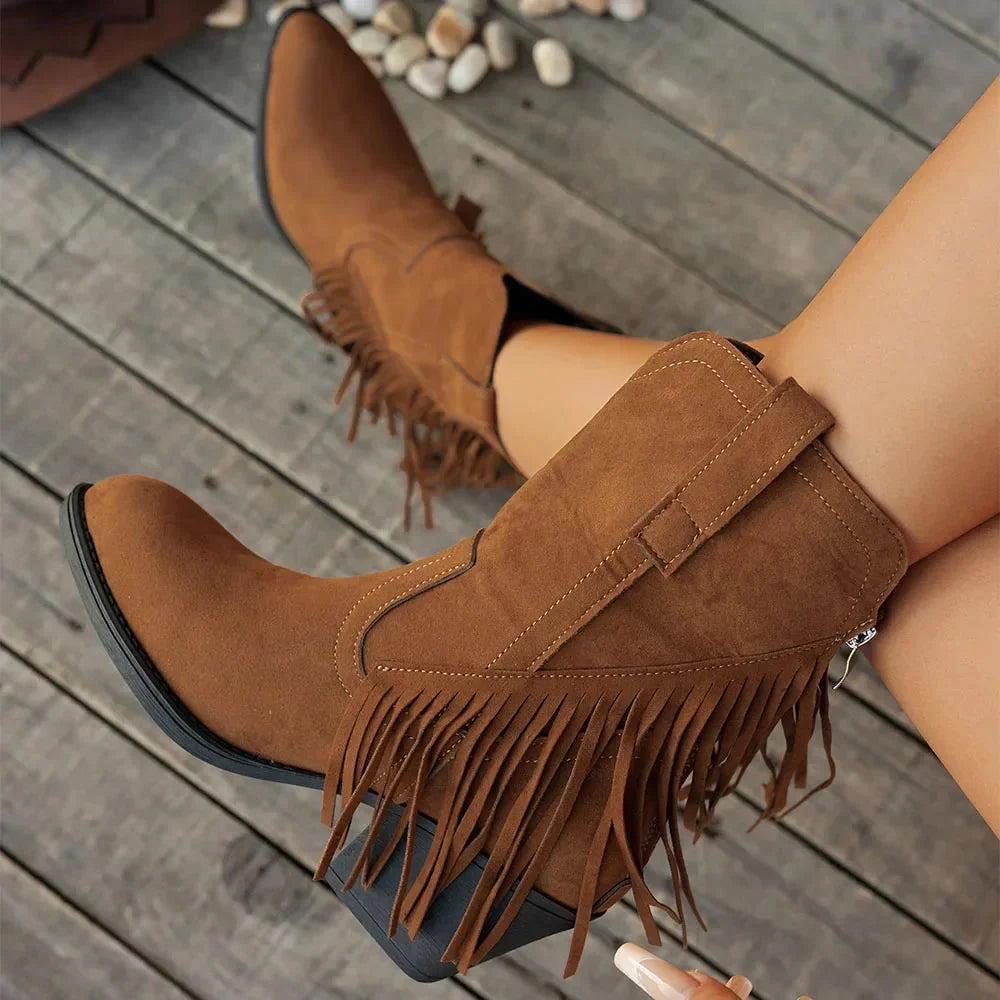 Cynthia | Stylish And Comfortable Fringe Cowboy Boots