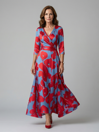 Amara | Feminine Floral Wrap Midi Dress