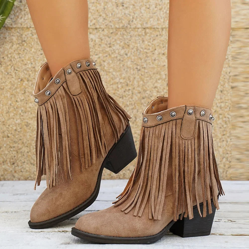 Cynthia | Stylish And Comfortable Fringe Cowboy Boots