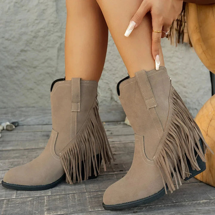 Cynthia | Stylish And Comfortable Fringe Cowboy Boots