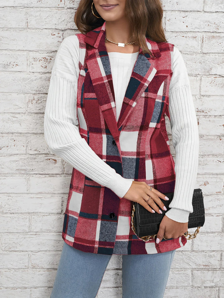Emma | Elegant Plaid Tailored Vest