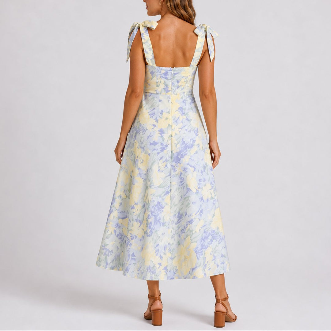 Penelope | Classic Fall Wedding Floral Ruched Midi Dress