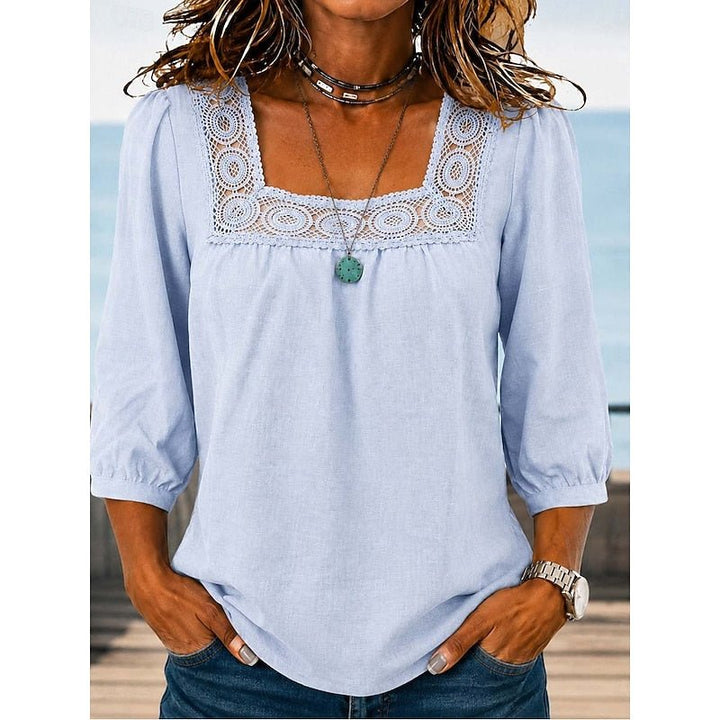 Fern | Lace-Trimmed Blouse for Women with Square Neckline
