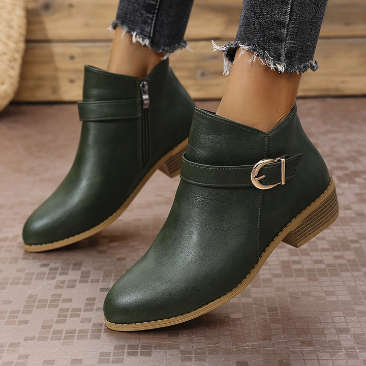 Kaitlyn | Modern Buckle-Accented Chelsea Ankle Boots