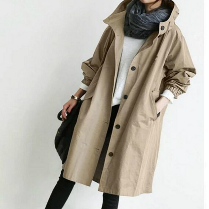Eleanor | Functional And Elegant Long Hooded Trench Coat