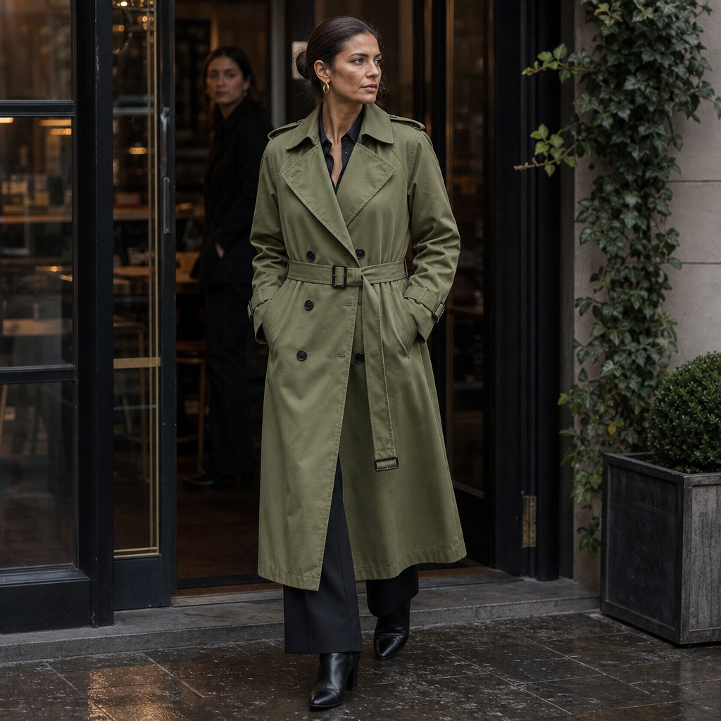 Mayfield | Long Trench Coat – Double-Breasted Stylish Layer