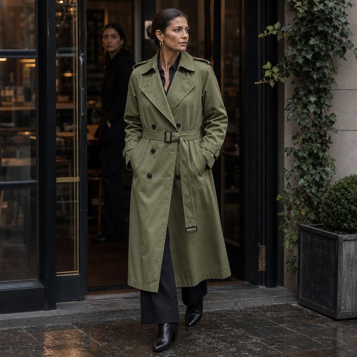 Mayfield | Long Trench Coat – Double-Breasted Stylish Layer