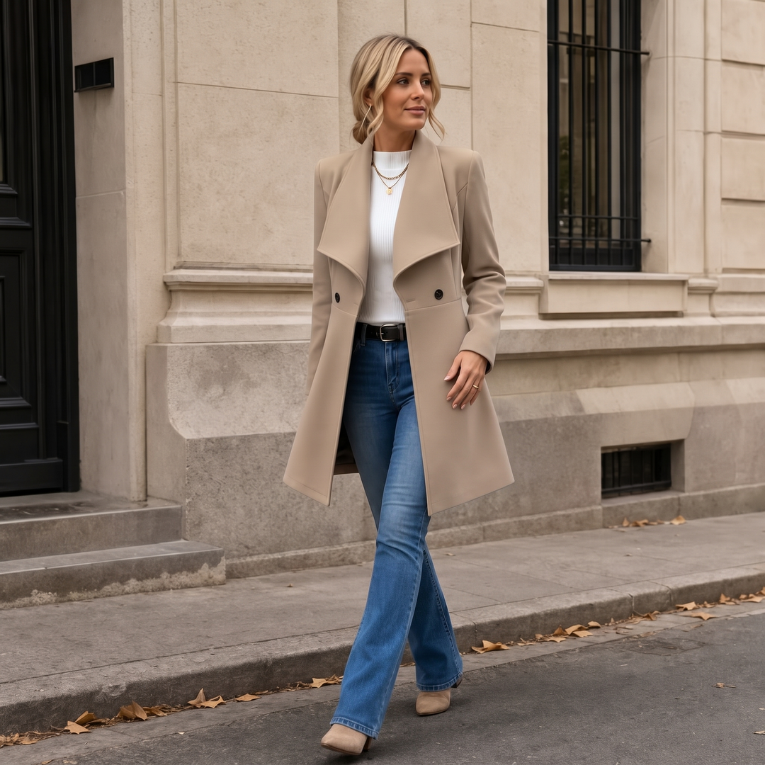 Elowen | Tailored A-Line Overcoat for Women
